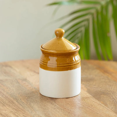 'Old Martaban' Multi-Purpose Ceramic Pickle & Chutney Jar (Non Air-Tight, 540 ml, Hand Glazed)