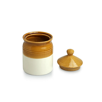 'Old Martaban' Multi-Purpose Ceramic Pickle & Chutney Jar (Non Air-Tight, 540 ml, Hand Glazed)