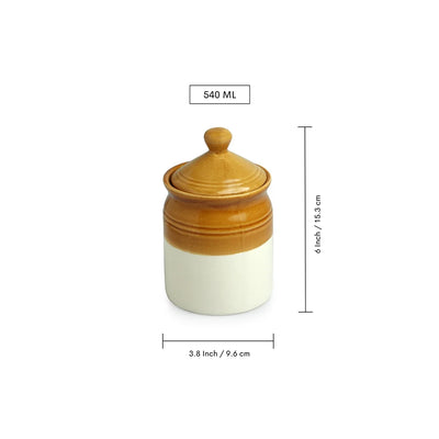 'Old Martaban' Multi-Purpose Ceramic Pickle & Chutney Jar (Non Air-Tight, 540 ml, Hand Glazed)