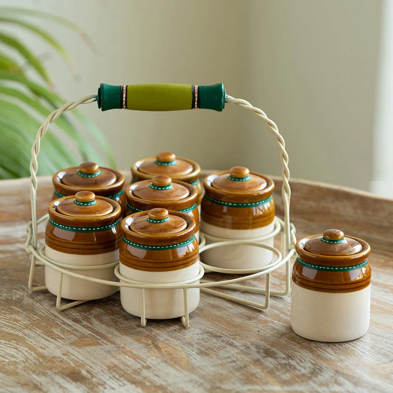 Old Martaban' Multi-Purpose Ceramic Pickle & Chutney Jar Set Old Martaban' Multi-Purpose Ceramic Pickle & Chutney Jar Set