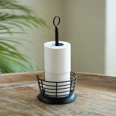 'Forge Grid' Kitchen Tissue Roll Holder (Iron, Hand-Painted)