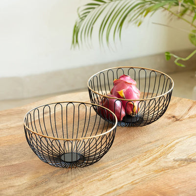 'Floral' Fruit Basket In Iron (Handcrafted)