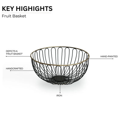 'Floral' Fruit Basket In Iron (Handcrafted)