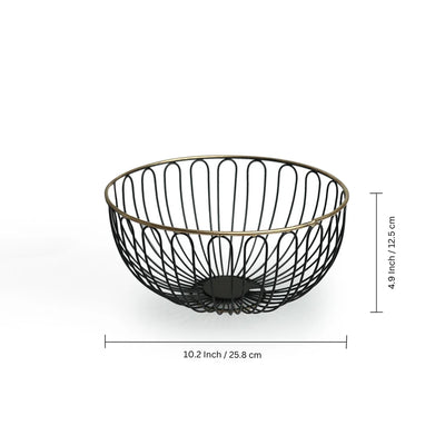 'Floral' Fruit Basket In Iron (Handcrafted)