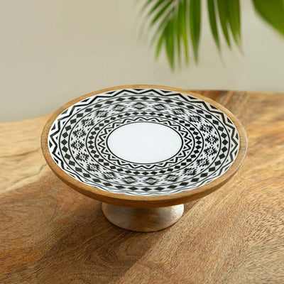 Bohemian' Pizza/Cake Stand (25 cm, Mango Wood, Handenamelled)