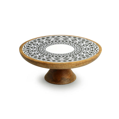 Bohemian' Pizza/Cake Stand (25 cm, Mango Wood, Handenamelled)