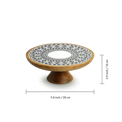 Bohemian' Pizza/Cake Stand (25 cm, Mango Wood, Handenamelled)