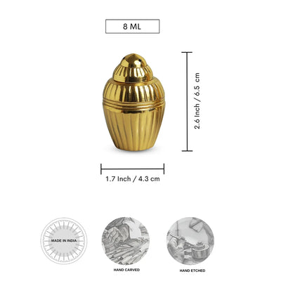 Sultani' Decorative Pure Brass Salt & Pepper Shakers Set (7 cm, 8 ml, 178 grams Each, Handcarved)