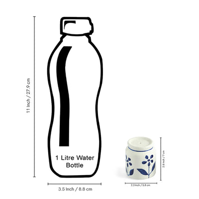 ExclusiveLane 'Blue Blossom' Ceramic Salt & Pepper Shakers Set (70 ML, Hand-Painted)