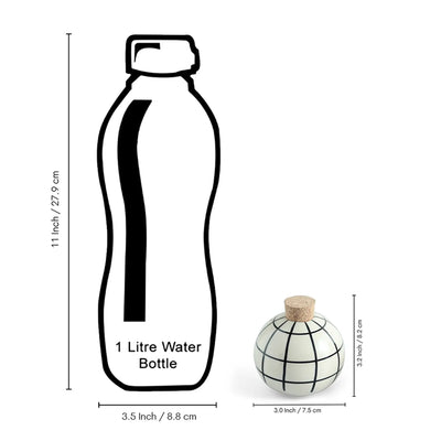 ExclusiveLane 'Gridline Charm' Ceramic Salt & Pepper Shakers Set (130 ML, Hand-Painted)