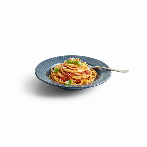  'Cosmic Hollow' Ceramic Pasta Bowl/Plate (410 ML, Microwave Safe, Hand-Embossed)