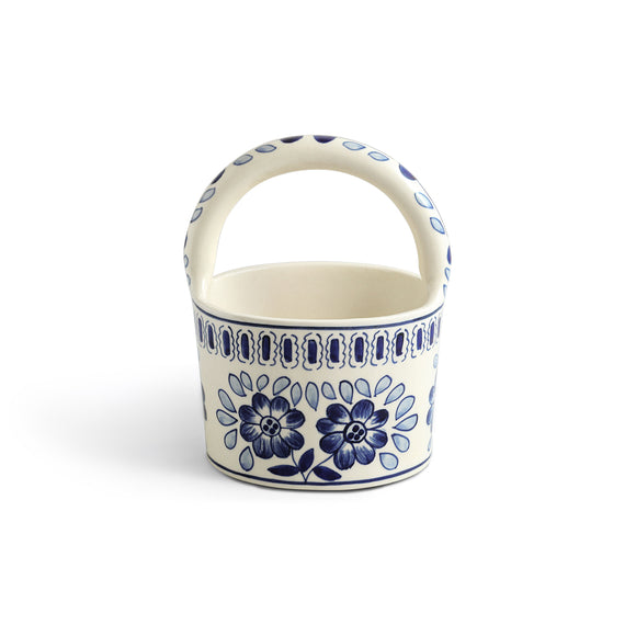  'Persian Bloom' Ceramic Cutlery & Stationery Holder (1040 ML, Hand-Painted)