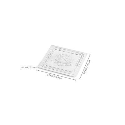 ExclusiveLane 'Silver Rose' Iron Tea Coasters (Set Of 4, Hand-Etched)