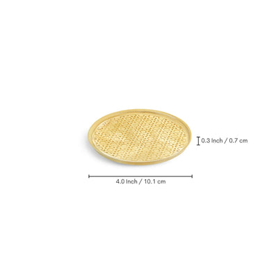 ExclusiveLane 'Golden Mist' Brass Coasters (Set Of 4, Hand-Etched)
