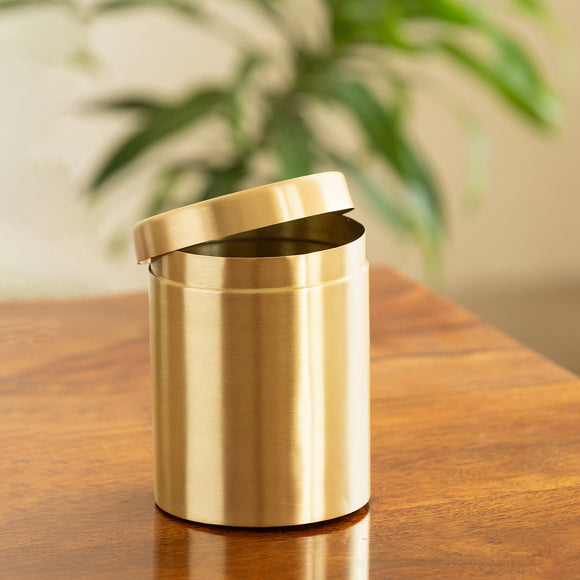  'Golden Keepsake' Multi-Utility Storage Brass Jar & Container (100% Pure Brass, Air-Tight, 700 ML, Handcrafted)