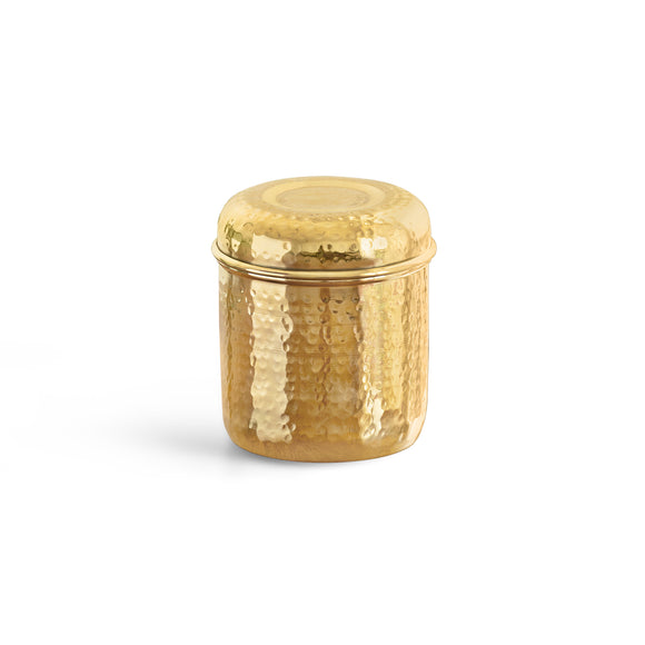  'Roundabout Keepsake' Multi-Utility Storage Brass Jar & Container (100% Pure Brass, Air-Tight, 850 ML, Hand-Hammered)