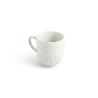 ExclusiveLane 'Minimalist' Ceramic Tea And Coffee Mugs (Set of 2, 340 ML, Microwave Safe, Hand-Embossed)