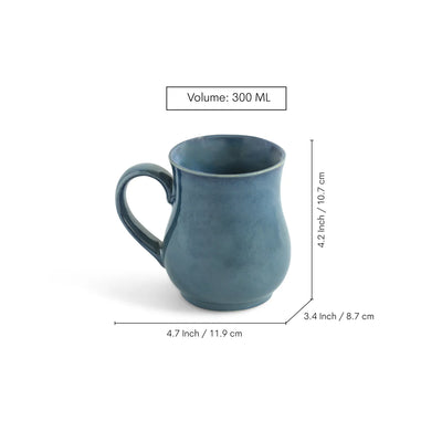 ExclusiveLane 'Belly Pot' Ceramic Tea And Coffee Mugs (Set of 2, 300 ML, Microwave Safe, Hand Galzed)
