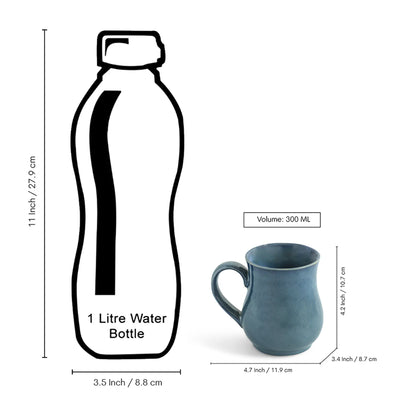 ExclusiveLane 'Belly Pot' Ceramic Tea And Coffee Mugs (Set of 2, 300 ML, Microwave Safe, Hand Galzed)