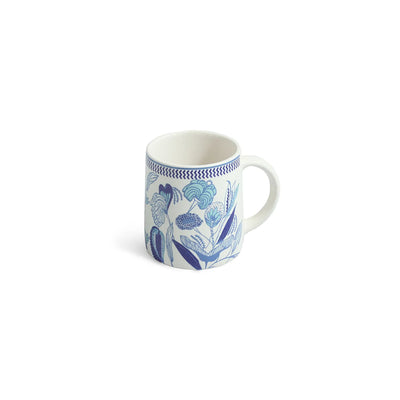 ExclusiveLane 'Floral Bliss' Ceramic Tea And Coffee Mugs (Set of 2, 300 ML, Microwave Safe, Handcrafted)