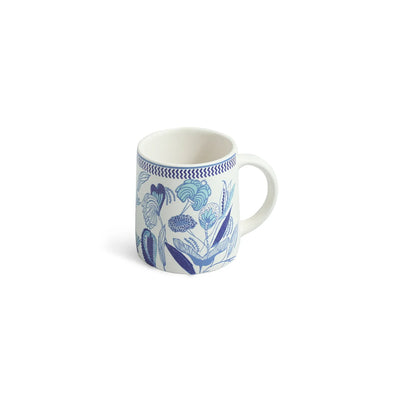 ExclusiveLane 'Floral Bliss' Ceramic Tea And Coffee Mugs (Set of 4, 300 ML, Microwave Safe, Handcrafted)