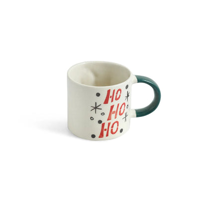 ExclusiveLane 'Christmas Charm' Ceramic Tea And Coffee Mugs (Set of 2, 330 ML, Microwave Safe, Hand-Embossed)