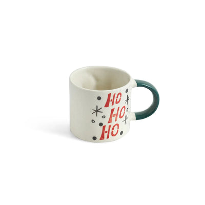ExclusiveLane 'Christmas Charm' Ceramic Tea And Coffee Mugs (Set of 4, 330 ML, Microwave Safe, Hand-Embossed)