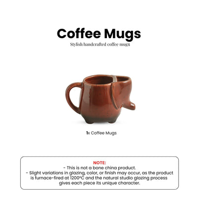 ExclusiveLane 'Jungle Giant' Ceramic Tea And Coffee Mugs (420 ML, Microwave Safe, Hand-Emboosed)