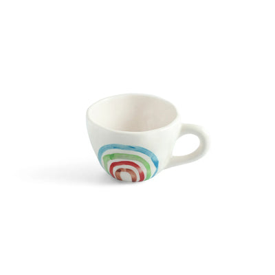 ExclusiveLane 'Rainbow Bright' Ceramic Tea And Coffee Mugs (Set of 4, 220 ML, Microwave Safe, Hand-Painted)