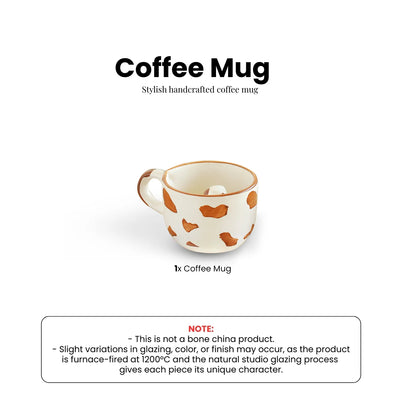 ExclusiveLane 'Puppy Surprise' Ceramic Tea And Coffee Mugs (200 ML, Microwave Safe, Hand-Embossed)