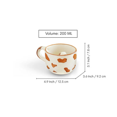 ExclusiveLane 'Puppy Surprise' Ceramic Tea And Coffee Mugs (200 ML, Microwave Safe, Hand-Embossed)