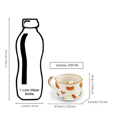 ExclusiveLane 'Puppy Surprise' Ceramic Tea And Coffee Mugs (200 ML, Microwave Safe, Hand-Embossed)