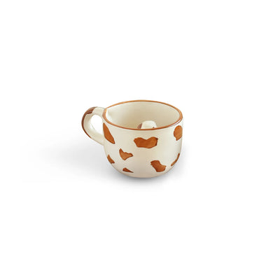ExclusiveLane 'Puppy Surprise' Ceramic Tea And Coffee Mugs (Set of 2, 200 ML, Microwave Safe, Hand-Embossed)