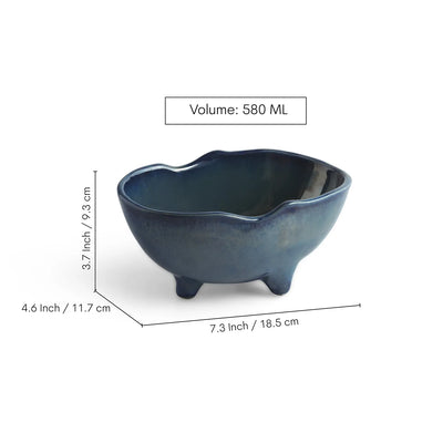 ExclusiveLane 'The Serve Tub' Ceramic Serving/Snack Bowl (580 ML, Hand-Glazed)