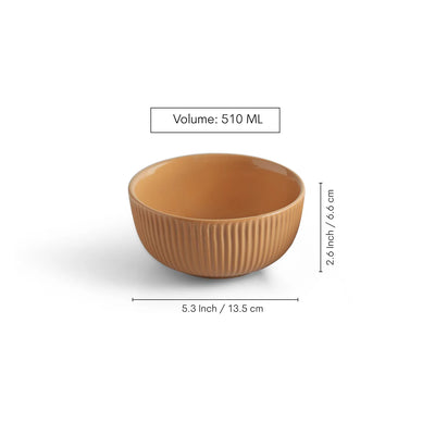 ExclusiveLane 'Earthy set' Ceramic Serving/Snack Bowls (Set Of 2, 510 ML, Hand-Embossed)