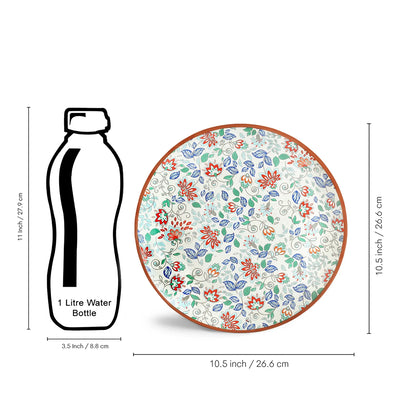 ExclusiveLane 'Spring Garden' Ceramic Dinner Plates (Set of 2, Microwave Safe, Handcrafted)