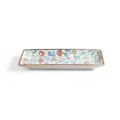 ExclusiveLane 'Spring Garden' Ceramic Serving Platter (Microwave Safe, Handcrafted)