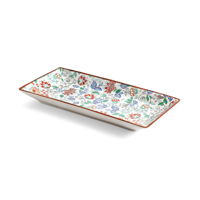 ExclusiveLane 'Spring Garden' Ceramic Serving Platter (Microwave Safe, Handcrafted)