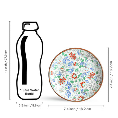ExclusiveLane 'Spring Garden' Ceramic Quarter Plates (Set of 6, Microwave Safe, Handcrafted)