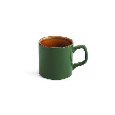 ExclusiveLane 'Forest Canopy' Ceramic Tea Cups (Set of 6, 140 ML, Microwave Safe, Hand Glazed)