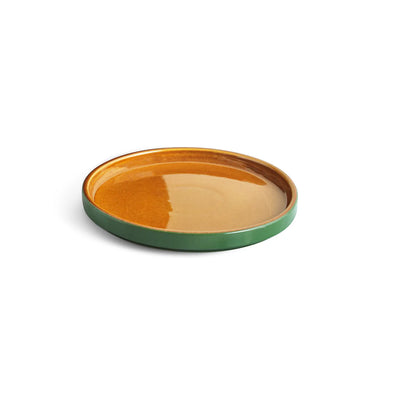 ExclusiveLane 'Forest Canopy' Ceramic Quarter Plates (Set of 2, Microwave Safe, Hand Glazed)