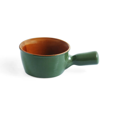 ExclusiveLane 'Forest Canopy' Ceramic Serving Bowls (Set of 2, 420 ML, Microwave Safe, Hand Glazed)