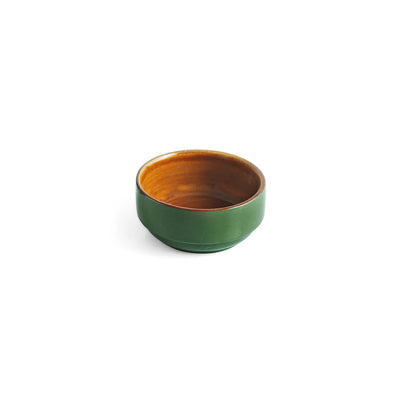 ExclusiveLane 'Forest Canopy' Ceramic Dinner Bowls/Katoris (Set of 4, 175 ML, Microwave Safe, Hand Glazed)