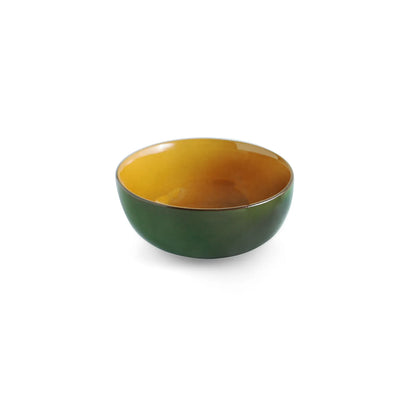 ExclusiveLane 'Forest Canopy' Ceramic Serving Bowls (Set of 2, 550 ML, Microwave Safe, Hand Glazed)