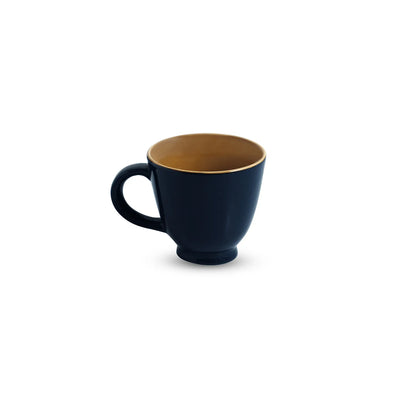 ExclusiveLane 'Mariana Blues' Ceramic Tea Cups (Set of 6, 160 ML, Microwave Safe, Hand Glazed)