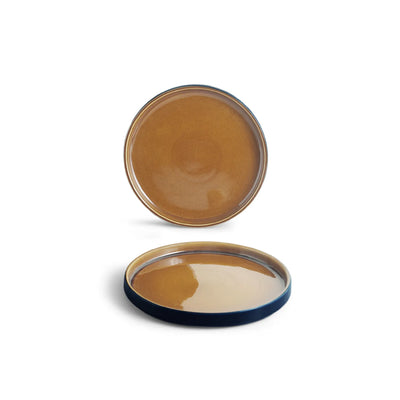 ExclusiveLane 'Mariana Blues' Ceramic Dinner Plates (Set of 2, Microwave Safe, Hand Glazed)
