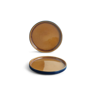 ExclusiveLane 'Mariana Blues' Ceramic Side/Quarter Plates (Set of 2, Microwave Safe, Hand Glazed)