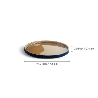 ExclusiveLane 'Midnight Glaze' Ceramic Side/Quarter Plates (Set of 6, Microwave Safe, Hand Glazed)