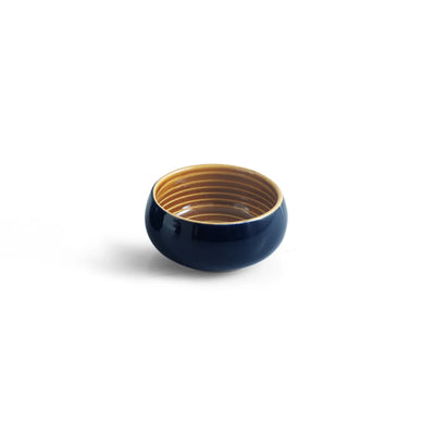ExclusiveLane 'Mariana Blues' Ceramic Dinner Bowls/Katoris (Set Of 4, 140 ML, Microwave Safe, Hand Glazed)