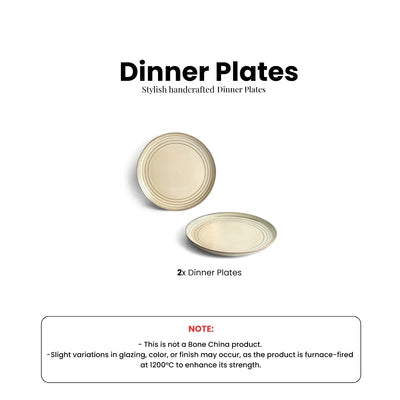 ExclusiveLane 'Wheat Serenity' Porcelain Dinner Plates (Set of 2, Microwave Safe, Hand Glazed)